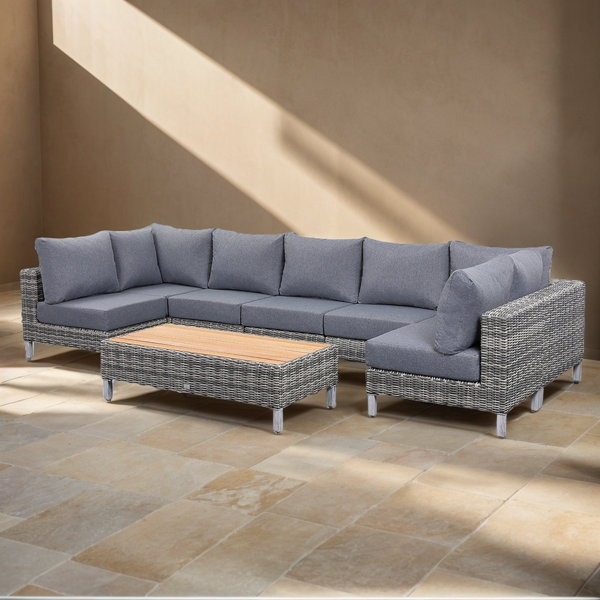 Brayden Studio Lawrence Range Large Ushape Corner Sofa In Round Grey